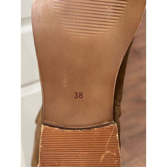 NWT Roolee Women's Tall Suede Knee High Stretch Riding Boot Brown Size 7 - Picture 8 of 9
